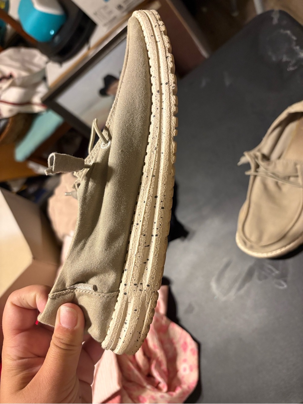 Hey Dude Canvas Slip-On Shoe in Light Khaki